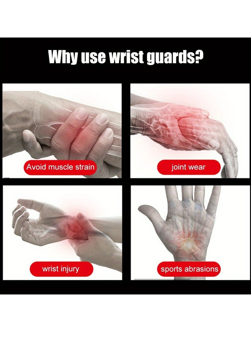 2pcs Wrist Support Hand Brace Gym Wrist Palm Protector Carpal Tunnel Tendonitis Pain Relief Sports Safety Muscle Protect Unisex - Image 4