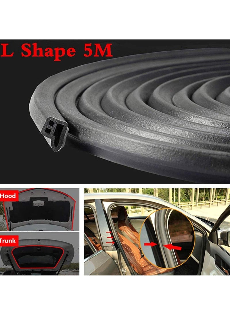 SYOSI Car Weather Stripping Universal Self Adhesive Auto Door Rubber Draft Seal 10M L Shape Window Trunk Trim Edge Weatherstrip Engine Cover Noise Insulation  - Image 3