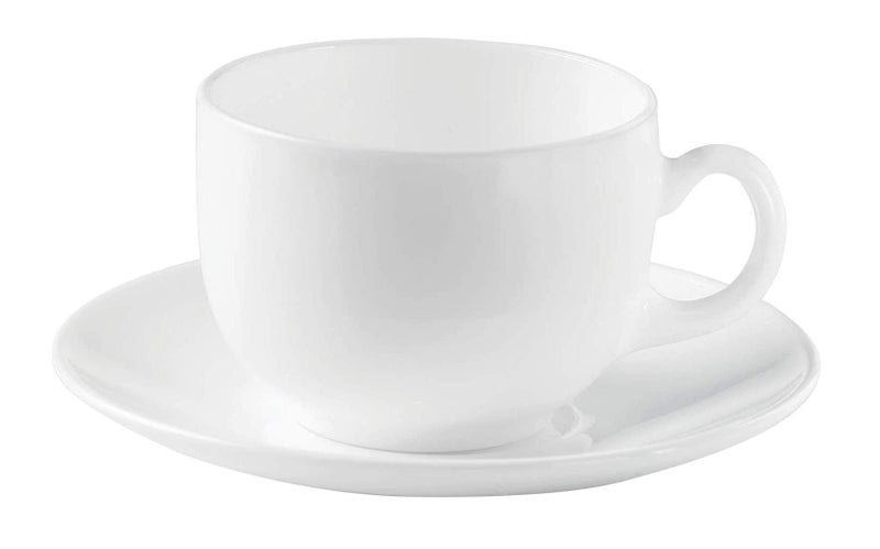 Saaikee Tea Coffee Espresso Opal Ware Cup and Saucer Set of 12, Tea Cup Set of 12 | Coffee Cup Set | Espresso Coffee Cup Set | Opalware Cup Set (180 ML) - Image 3