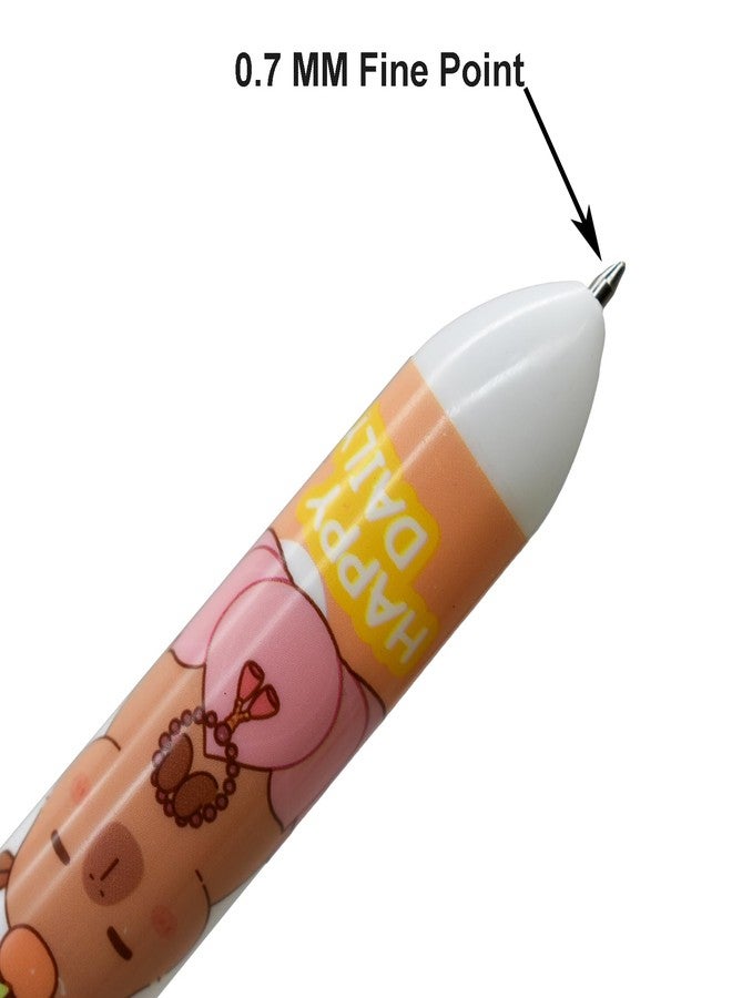 Maydahui 12 PCS Capybara 10 in 1 Shuttle Pens Retractable Multicolor Ballpoint Pen Cute Cartoon Animal 10 Colors for School Party Office - Image 4