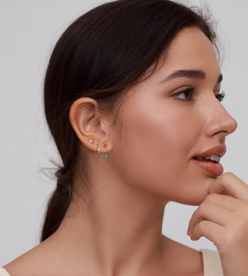 YEEZII Gold Stud Earrings for Women, 6 Pairs 14K Hypoallergenic Cartilage Earrings for Multiple Piercing, Dainty Small Stackable Gold Hoop Earrings Set - Image 5