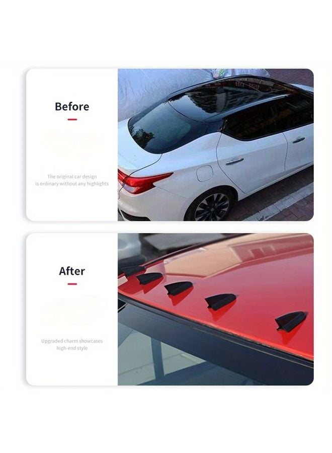 10 قطعة ملصقات هوائي زعنفة القرش لسقف السيارة أسود بنمط الكربون للزينة - Image 4