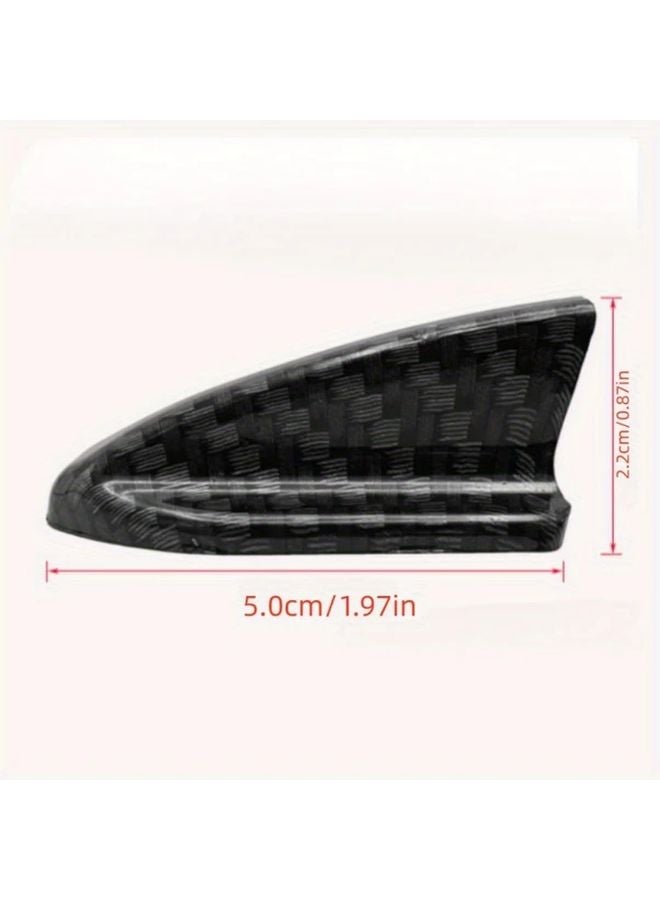 10 قطعة ملصقات هوائي زعنفة القرش لسقف السيارة أسود بنمط الكربون للزينة - Image 3