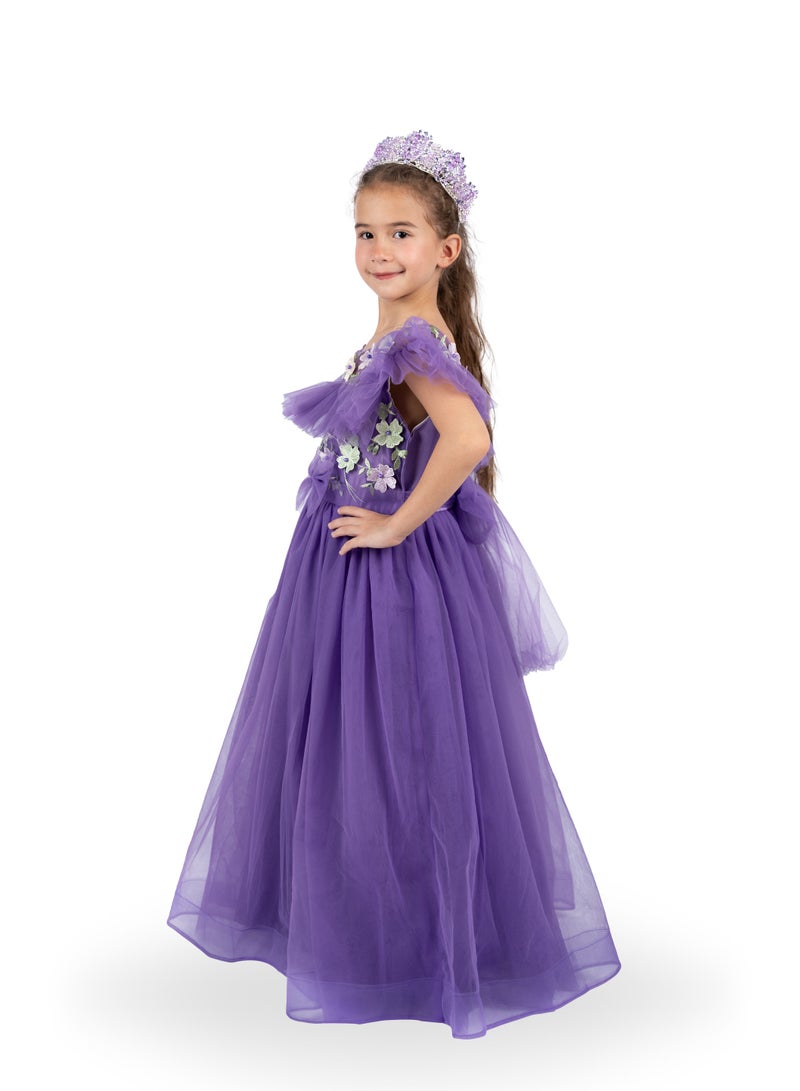 دىدانيالا فستان سهرة تول مزين بالزهور - Image 3