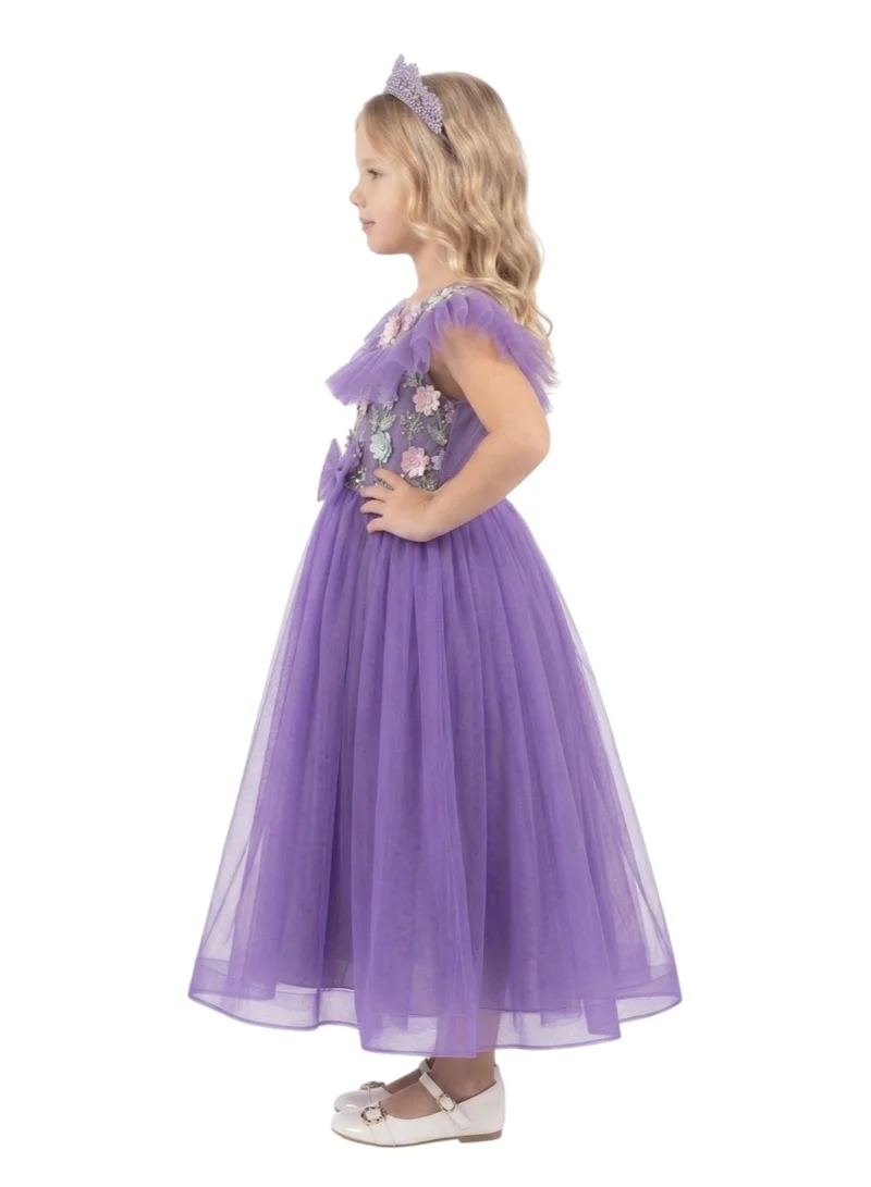 دىدانيالا فستان سهرة تول مزين بالزهور