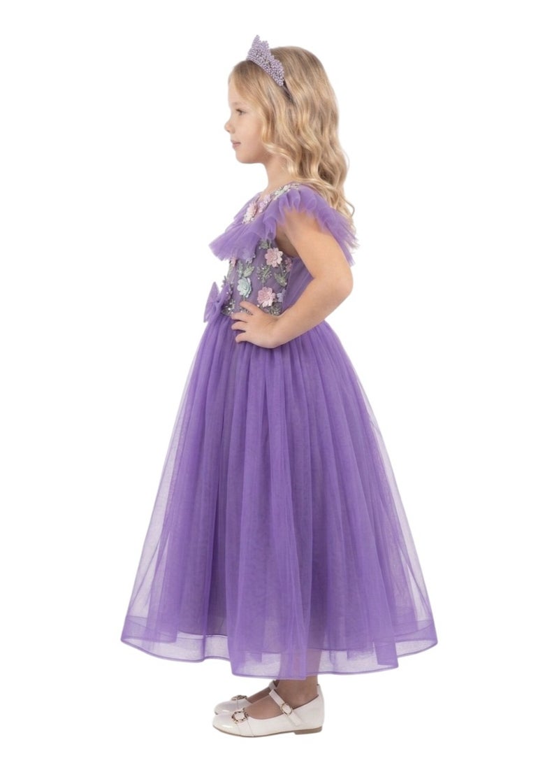 D'Daniela Floral Tulle Gown Dress - Image 2