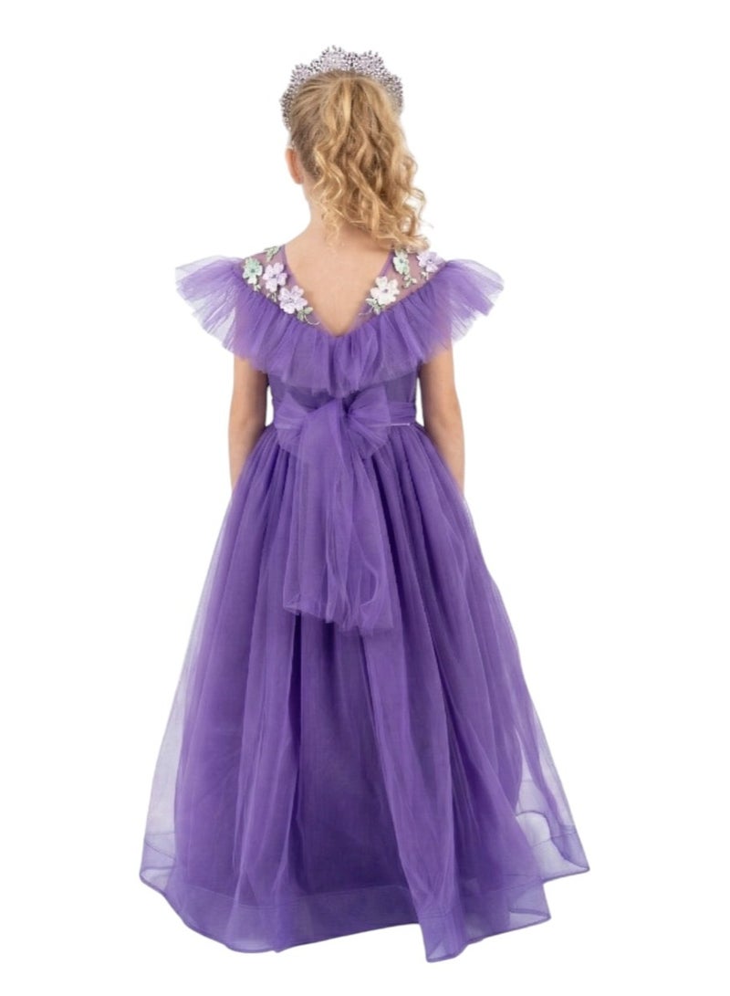 D'Daniela Floral Tulle Gown Dress - Image 3