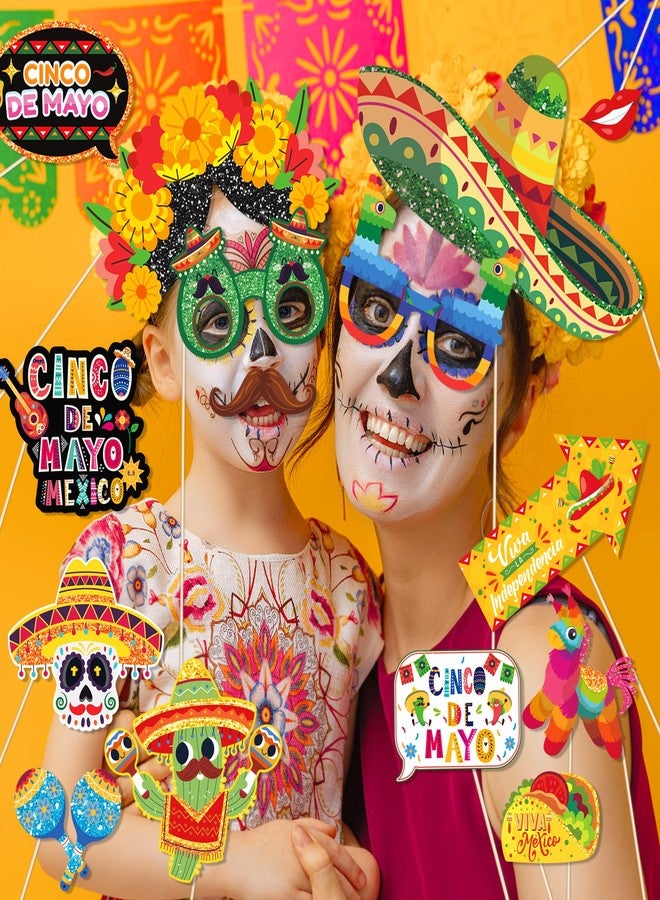 Lide Road 30 Pcs Fiesta Photo Booth Props Mexican Fiesta Photo booth Props Cinco De Mayo Props 2024 Party Photo Booth Props Fiesta Decorations Backdrop Decorations Fiesta Props for Photography - Image 5