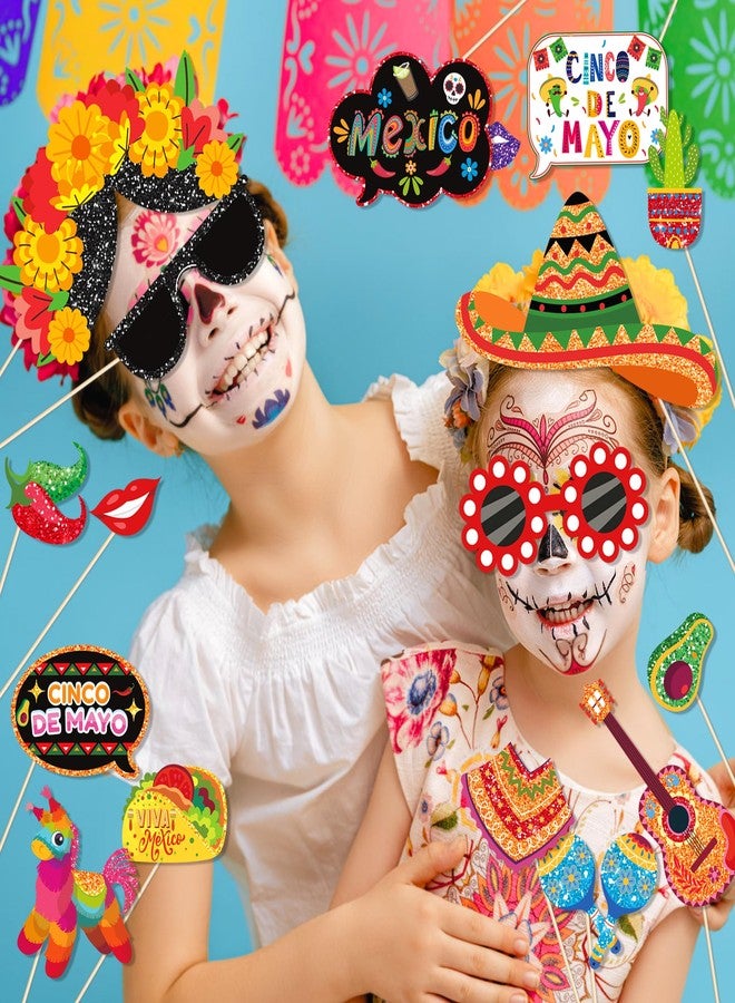 Lide Road 30 Pcs Fiesta Photo Booth Props Mexican Fiesta Photo booth Props Cinco De Mayo Props 2024 Party Photo Booth Props Fiesta Decorations Backdrop Decorations Fiesta Props for Photography - Image 4