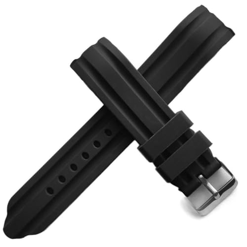 DBLACK ''DEMALO'' Premium Silicone Watch Strap, Curved Ends Design, Petal Design at the Tip, Matte Finish Silicone Watch Belt // For 20mm, 22mm, or 24mm Silicone Watch Band (Choose Your Size, Black) (Black, 22mm) - Image 4