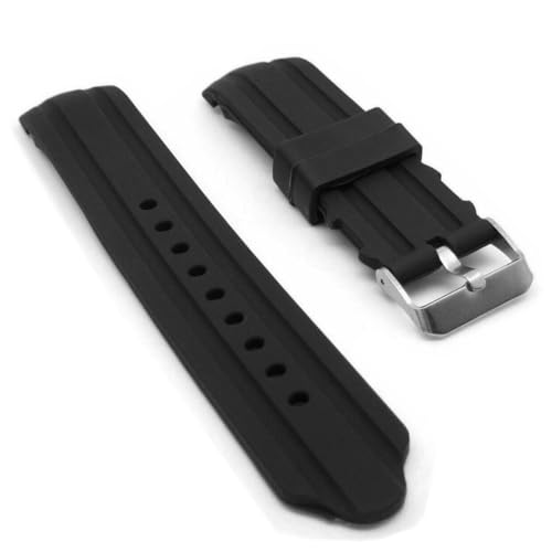 DBLACK ''DEMALO'' Premium Silicone Watch Strap, Curved Ends Design, Petal Design at the Tip, Matte Finish Silicone Watch Belt // For 20mm, 22mm, or 24mm Silicone Watch Band (Choose Your Size, Black) (Black, 22mm) - Image 1