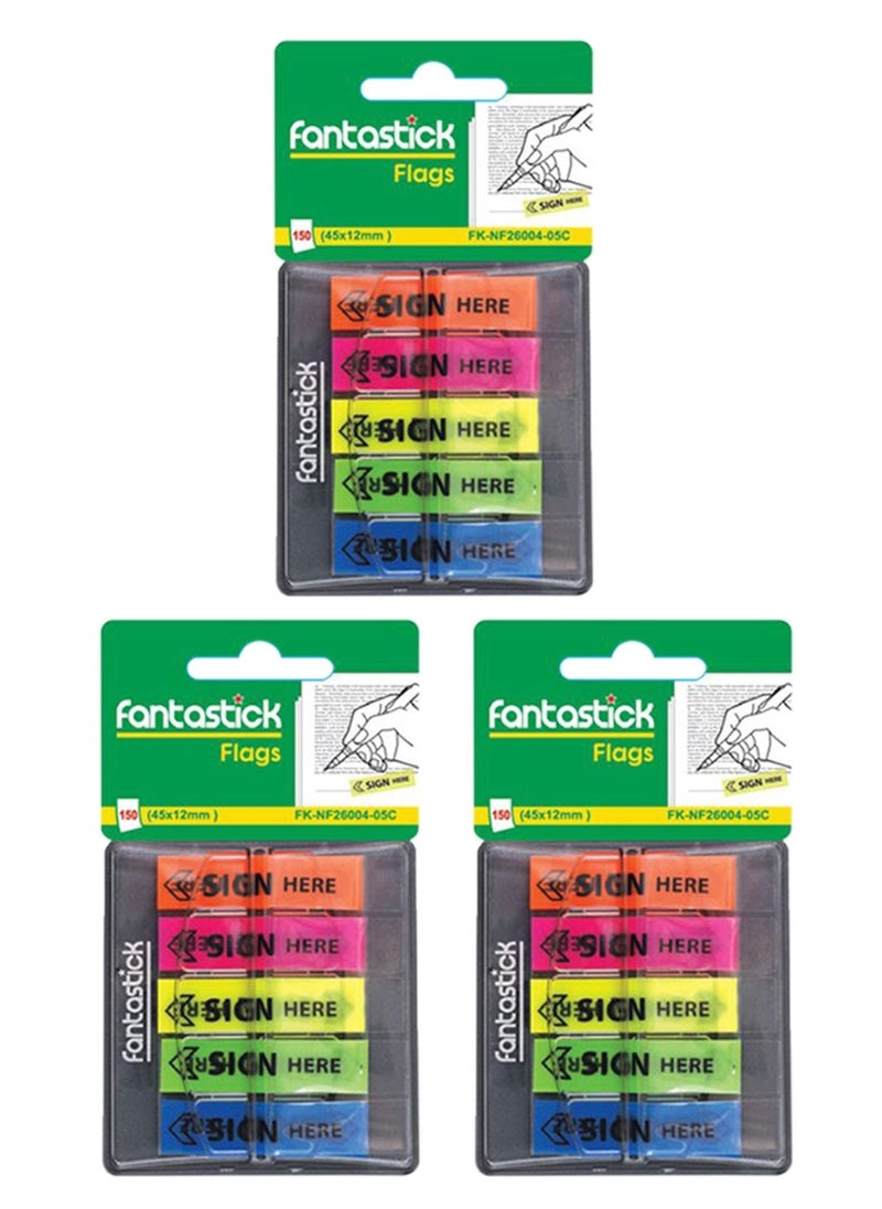 Fantastick - 3-Pack Sign Here Flags Multicolour - Image 1
