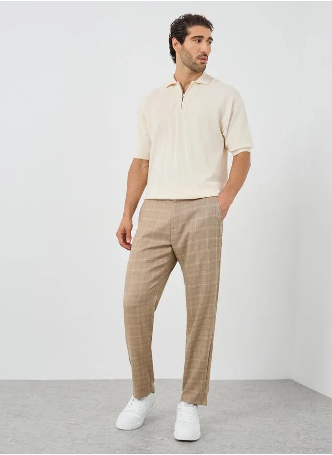 Take Two Take Two Checked Slant Pocket Suit Pants