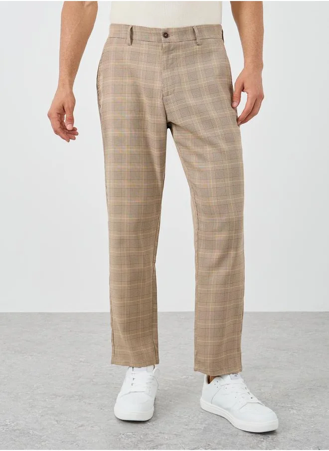 Take Two Take Two Checked Slant Pocket Suit Pants