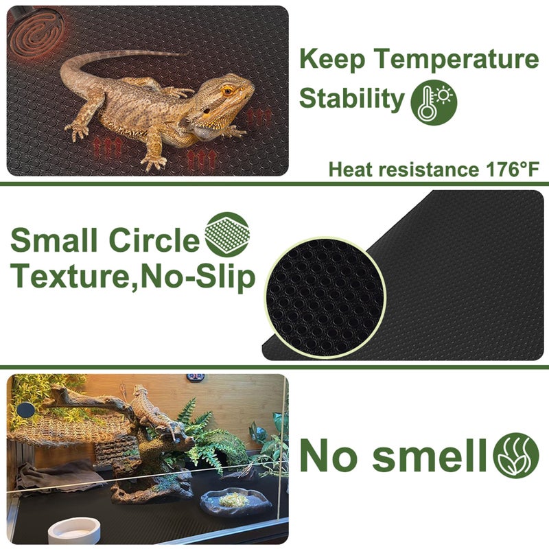 TCYPUHL Reptile Carpet, Reptile Mat, Bearded Dragon, Leopard Gecko Substrate,Bearded Dragon Tank Flooring, Snake,Tortoise Bedding, Bearded Dragon Tank Accessories (18"X 79", 1 PCS Thicker Mat) - Image 4