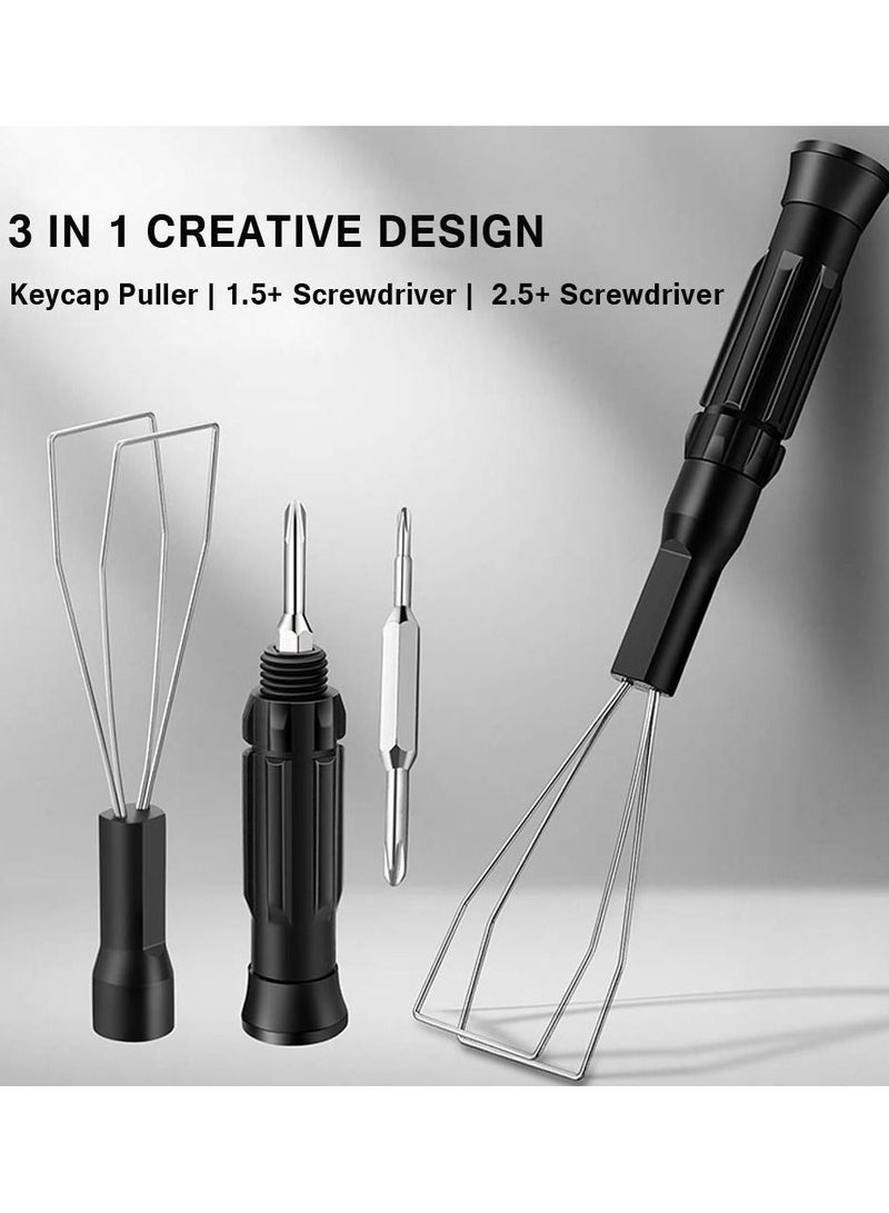 Y&D 5Pcs Keycap Puller Remover with Brushs 3 in 1 Multifunctional Removal Tool 1.5 or 2.5 Cross Head Screwdriver for Keyboard - Image 3