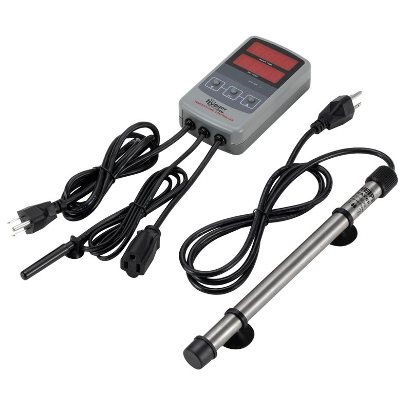 hygger Marine 500W Titanium Aquarium Heater for Salt Water and Fresh Water,Digital Submersible Heater with External IC Thermostat Controller and Thermometer,Fish Tank Heater for Fish Tank 60-120Gallon - Image 1