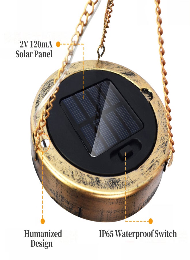 LED Solar Wind Chimes Outdoor Hanging Solar Wind Chimes Warm White Night Light Waterproof Cute Shaped Wind Chime for Garden Patio Yard with Hook - Image 4
