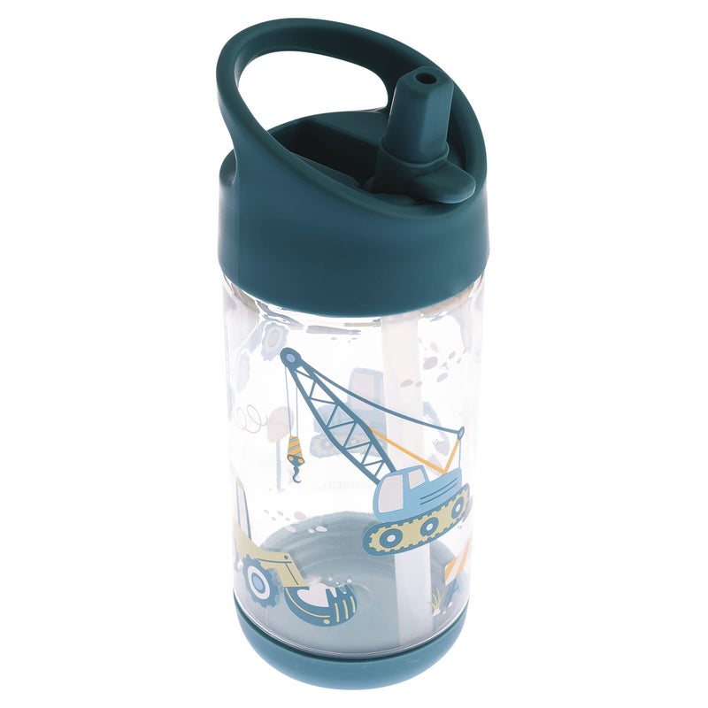 Stephen Joseph Kids Flip Top Water Bottle 10 oz Tritan BPA Free Water Bottle for Girls Boys Back to School Flip Top Bottle Construction
