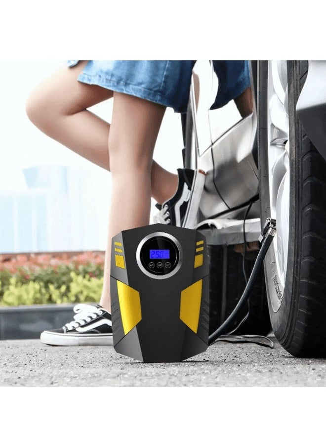 إج منفاخ هواء سيارات رقمي 12 فولت – إيقاف تلقائي، إضاءة LED، 100PSI، مضخة هواء سريعة – 120 واط بشاشة رقمية – عرض الصيف الحصري  - Image 3