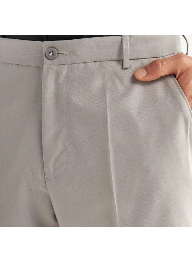 Splash FAV Textured Trousers with Flexi Waistband and Pockets