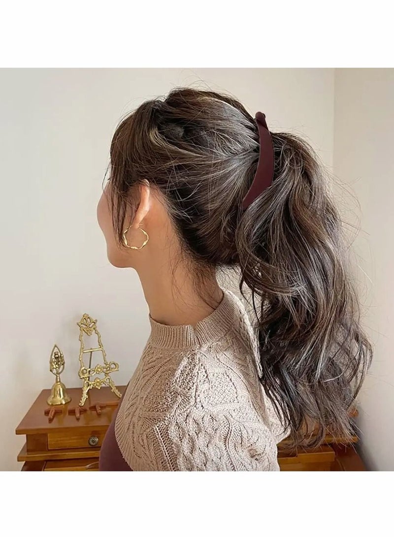 Excefore مشابك شعر الموز للشعر السميك، مشابك شعر الموز على شكل ذيل الحصان لشعر النساء، مع أربطة شعر سلك الهاتف، حامل صانع ذيل الحصان، للنساء والفتيات (4 قطع) - Image 4