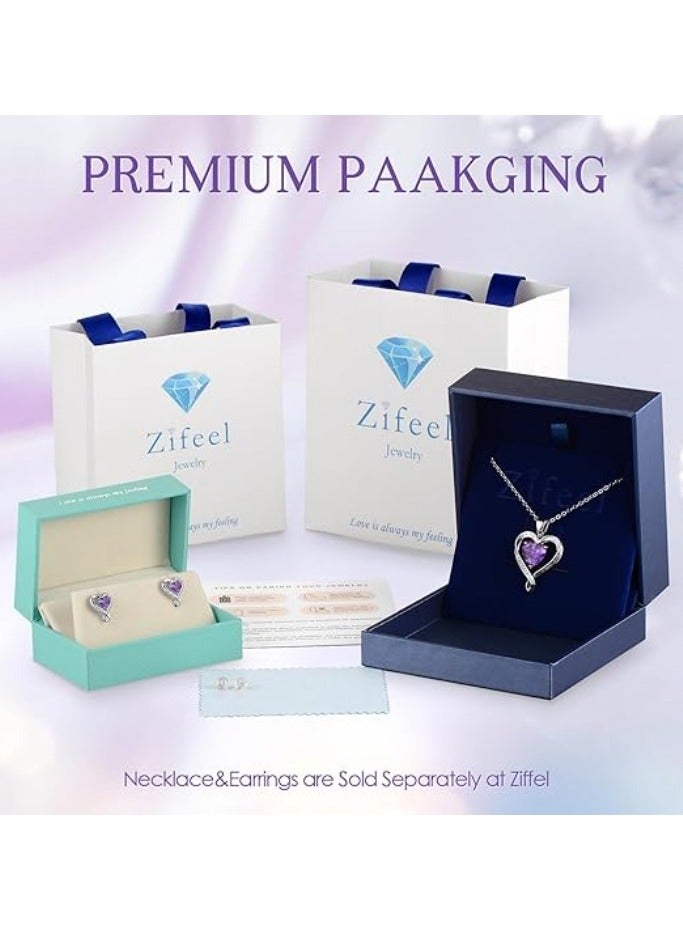 Zifeel Earrings for Women - S925 Sterling Silver Birthstone Heart Studs Earring for Girlfriend, Wife – Anniversary, Birthday ,Valentines Day, Mother’s Day, Gifts Jewellery for Women. - Image 5