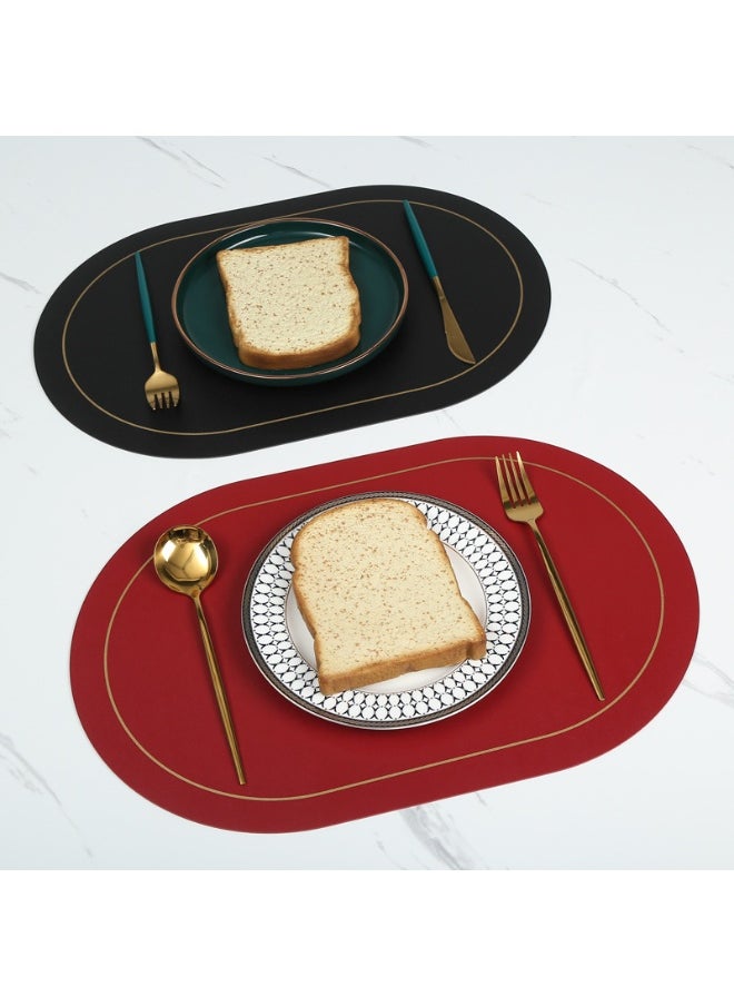 NIBEMINENT 2pcs Leather Ironing Western Placemats Water And Oil Insulation Pads  - Image 3