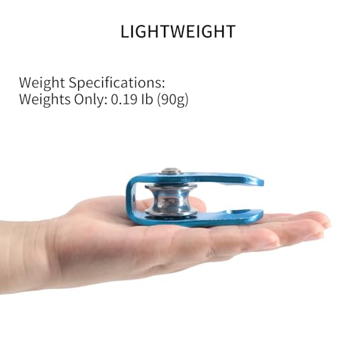 NewDoar Fixed Plate Micro Pulley,26KN CE Certified General Purpose Small Aluminum Rope Pulleys for Climbing/Aloft Work/Rappelling/Rescue Etc(26KN Blue 2pcs) - Image 4