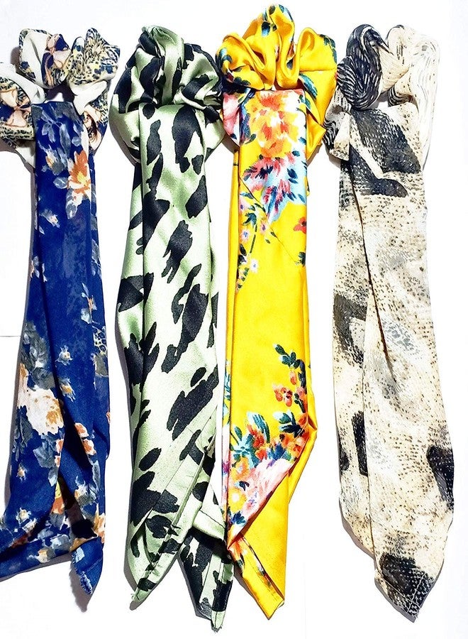 Drishti® Hair Bands Scrunchy Elastic Satin fabric for Women or Girls Multi-color Pack of-3 (Random Assorted Color And Print) - Image 2