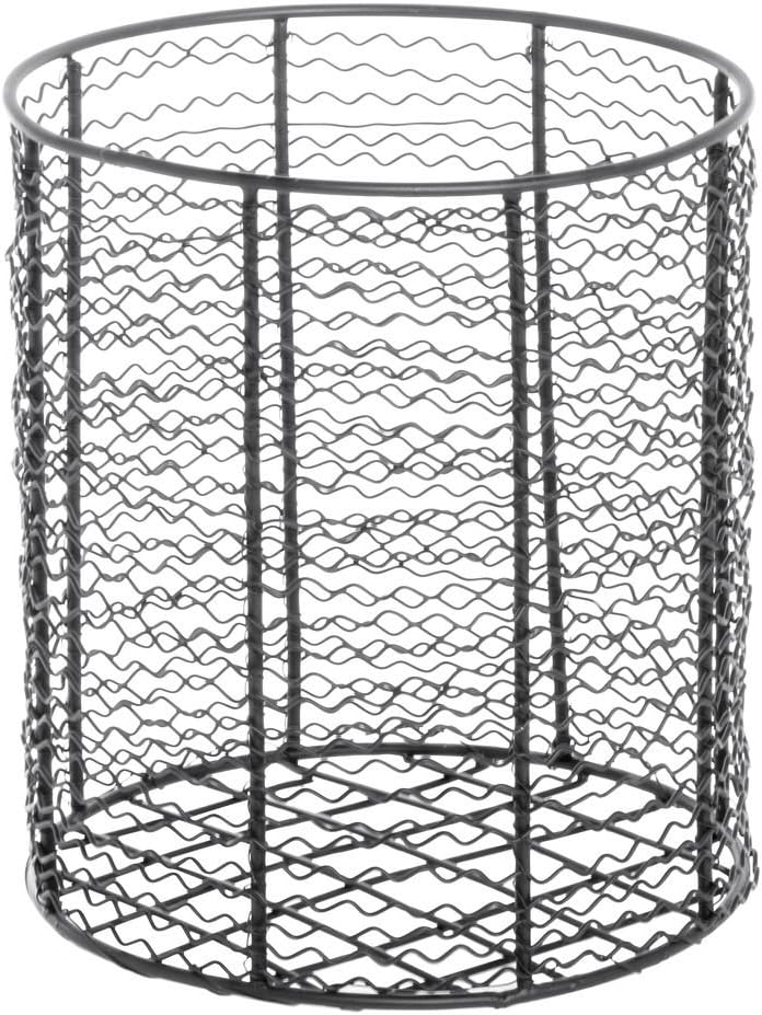 Hubert Wire Storage Basket Round Black Steel - 9 13/16 Dia x 9 13/16 H - Image 1