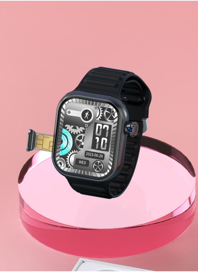 Telzeal Telzeal TC42 AMOLED 4G 2.2 Inch AMOLED Display Smartwatch with 8MP Camera Sim card Slot 3 Pair Straps and Charging Cable Designed for Ladies and Gents Black  - Image 2