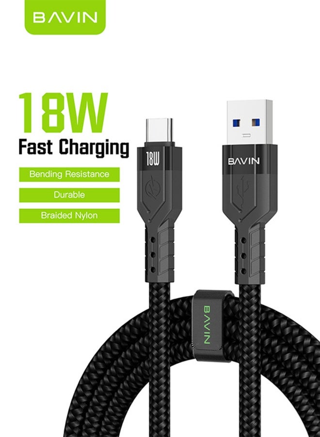 BAVIN USB Type C 1.2M Nylon Braided Fast Charging Cable Data Sync Transfer for all Android Mobile Phones - Image 1