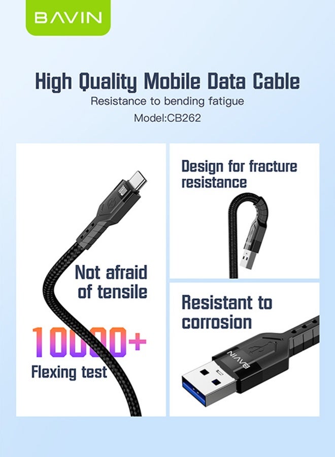 BAVIN USB Type C 1.2M Nylon Braided Fast Charging Cable Data Sync Transfer for all Android Mobile Phones - Image 4