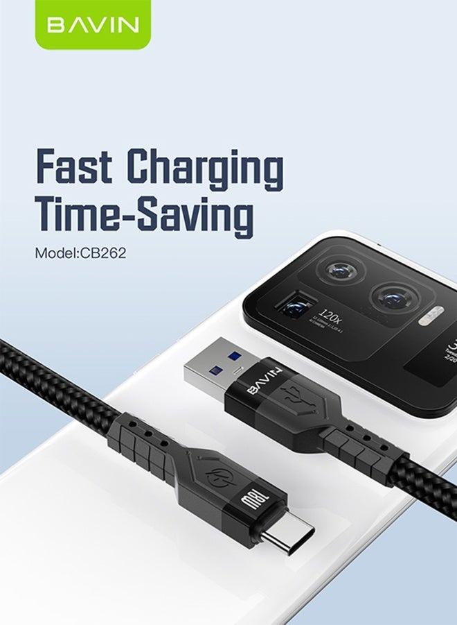 BAVIN USB Type C 1.2M Nylon Braided Fast Charging Cable Data Sync Transfer for all Android Mobile Phones - Image 2