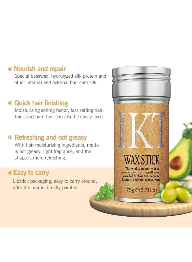 IKT Hair Wax Stick for Women & Men - Hair Slick Back Stick, Anti-Frizz and Fly Away Hair Tamer, No Residue Hair Finishing Stick for Flyaways, All Day Hold Styling Product for Smoothing Hair Strands 75gm. - Image 3