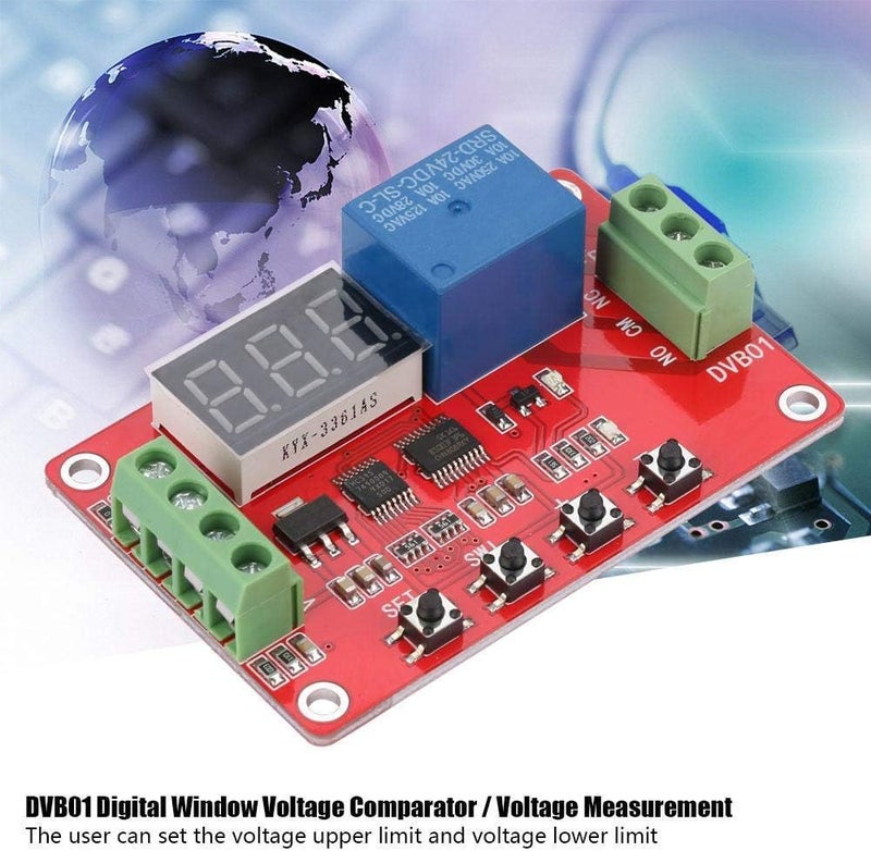 Wal front وحدة مقارنة الجهد الرقمية DVB01 12V/24V قياس جهد التفريغ الأحمر جهد زائد جهد ناقص وحدة الحمل الزائد (24V) - Image 5