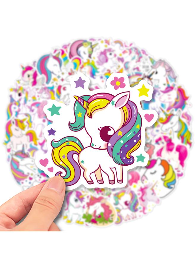 Bluejw 50 Unicorn All Ages Stickers Cute Rainbow Horse Mix Graffiti Luggage Notebook Stickers - Image 1