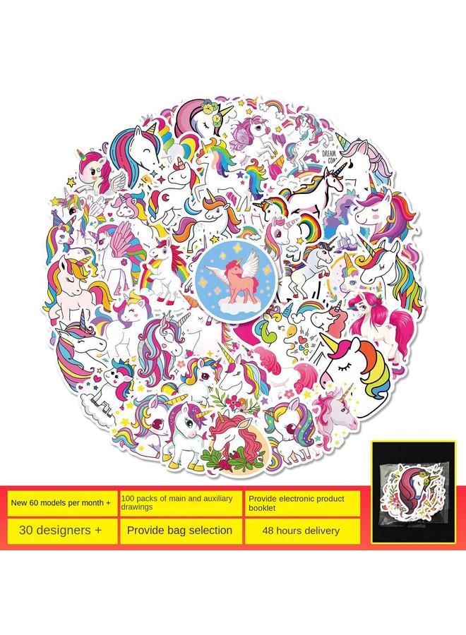 Bluejw 50 Unicorn All Ages Stickers Cute Rainbow Horse Mix Graffiti Luggage Notebook Stickers - Image 5