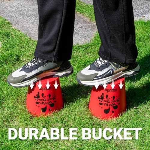 ROPODA روبودا عملاق يارد بونغ، ألعاب يارد مع دلاء ك durable وكور - اختر الأحمر الكبير، XL، أو الأخضر - يتوهج في الظلام، لعبة خارجية مع حقيبة حمل للشاطئ، الحديقة، خيار هدية رائع للعائلات - Image 4