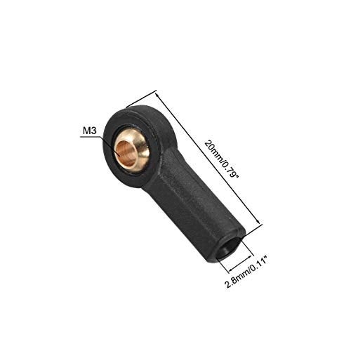uxcell 10 Pcs M3 3.0xL20mm Lever Steering Linkage Tie Rod End Ball Head End without Screws and Nut for RC Robot - Image 2