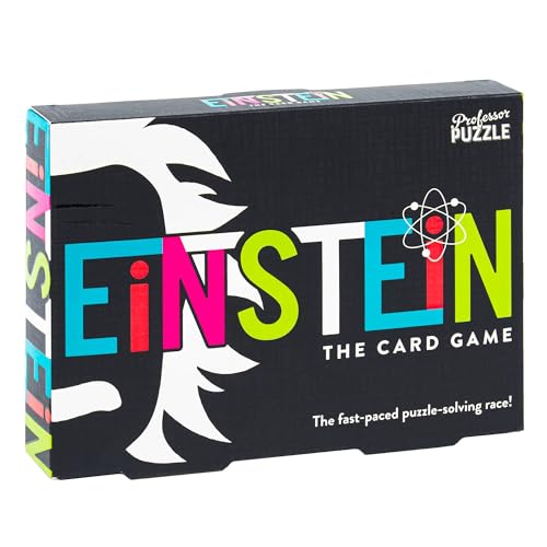 Professor Puzzle Einstein The Card Game The Fast Paced PuzzleSolving Race VisualNumberWord Challenges 8 Categories Ages 13 28 Players - Image 1
