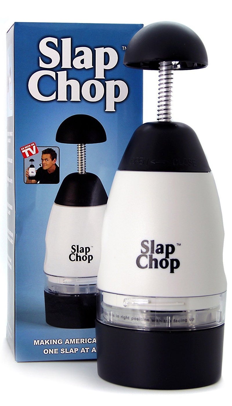 Slap Chop Original Slap Chop Slicer Chopper with Stainless Steel Blades & Butterfly Opening for Easy Cleaning - Vegetable Chopper Gadget, Mini Chopper for Salads - Kitchen Accessory - Image 1