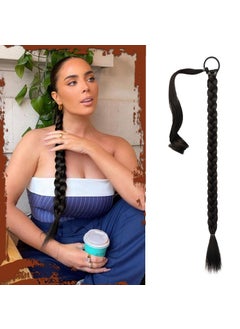 SOFEIYAN SOFEIYAN Long Braid Ponytail Extension with Hair Tie Straight Sleek Wrap Around Hair Extensions Braid Pony Tail Fluffy Natural Soft Synthetic Hairpieces for Women Daily Wear 