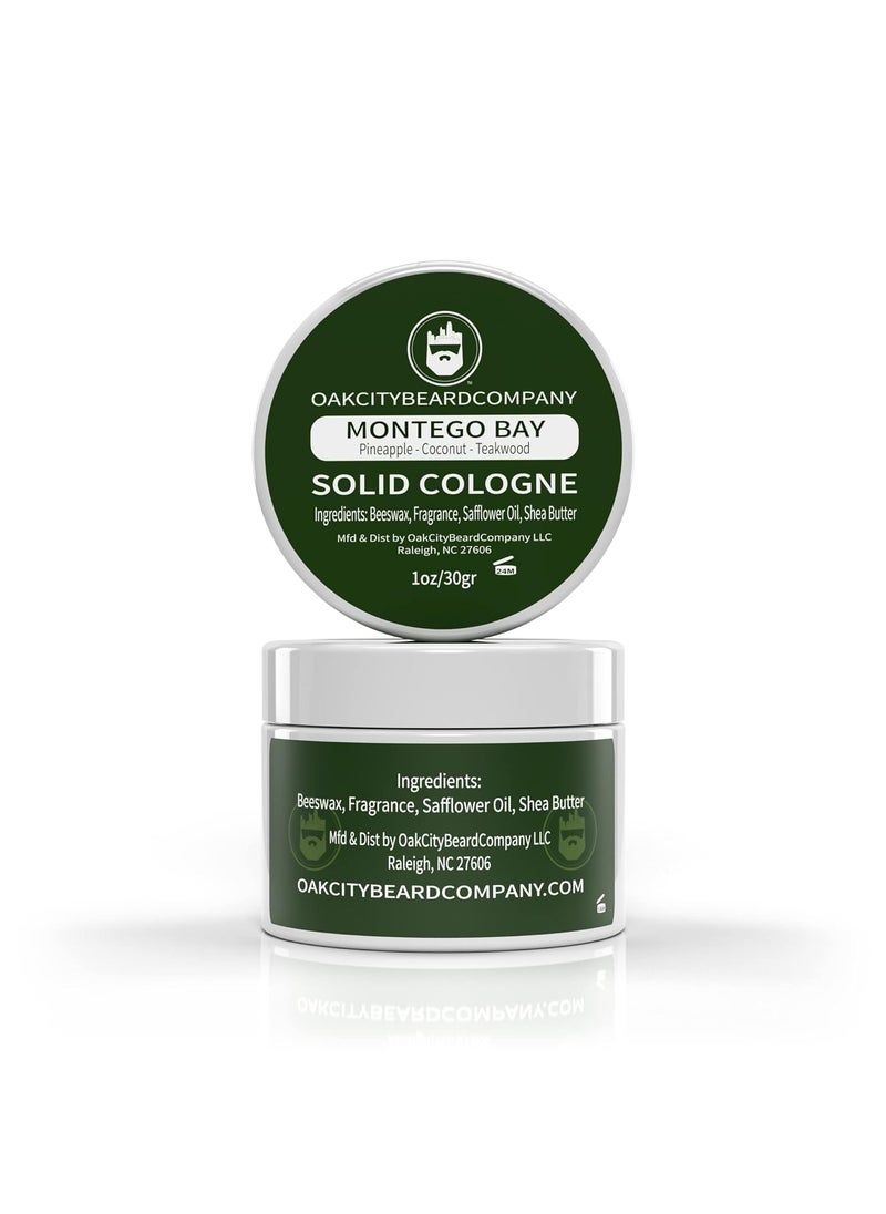 Oak City Beard Company - Oak City Beard Company  Montego Bay  Solid Cologne  1 Ounce  Pineapple  Coconut  Teakwood - Image 1