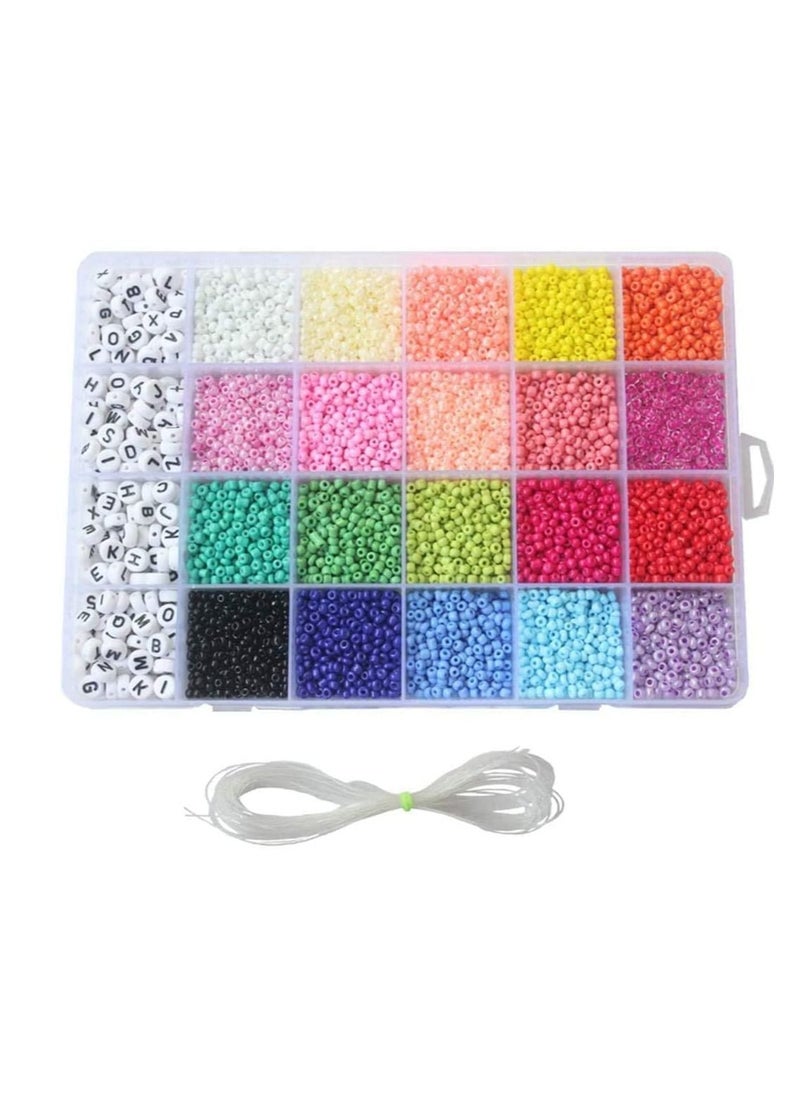 BLOOMING TIME Bracelet Beads With A-Z Alphabet Letter DIY Bead Making Kit With Rope  - Image 1