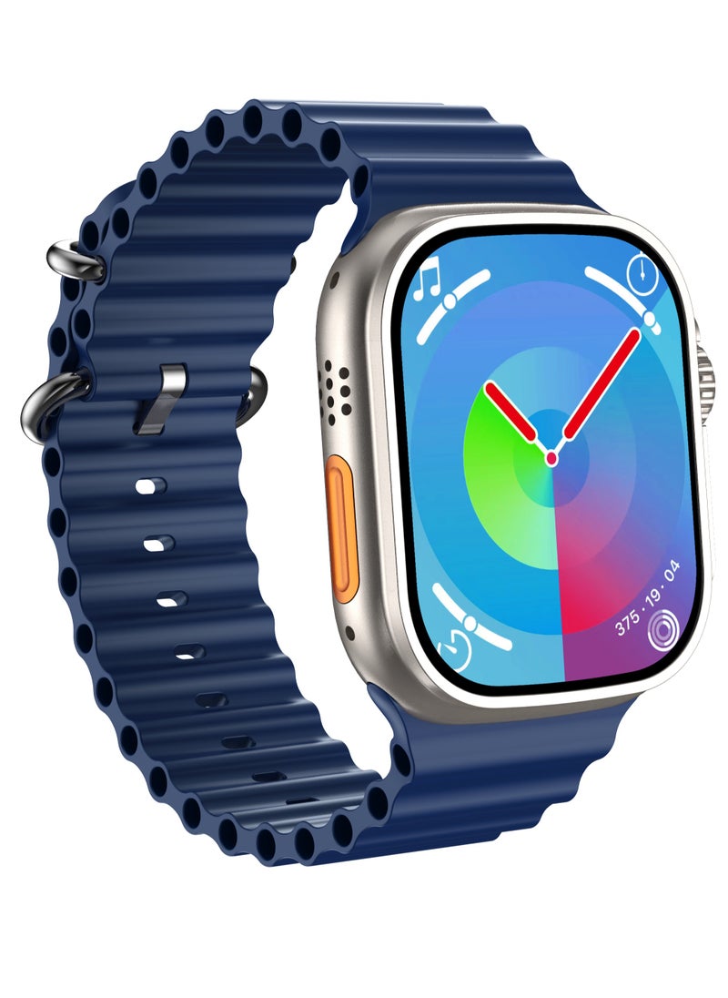 T900 Ultra Bluetooth Calling Smart Watch, 2.2" Big Display Multifunctional Smart Sports Watch, 220mah Battery Waterproof Smart Wrist Watch With All Sports Features and Health Tracker, (Blue)