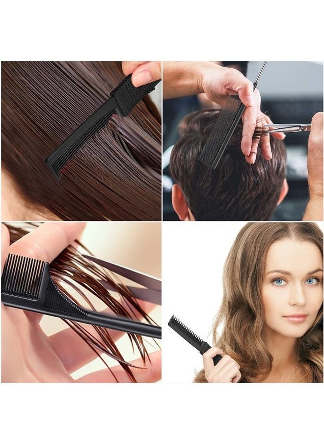 Leinuosen - 3 Pack Black Carbon Lift Teasing Combs with Metal Prong, Salon Teasing Back Combs, Black Carbon Comb with Stainless Steel Lift (Style H) - Image 1