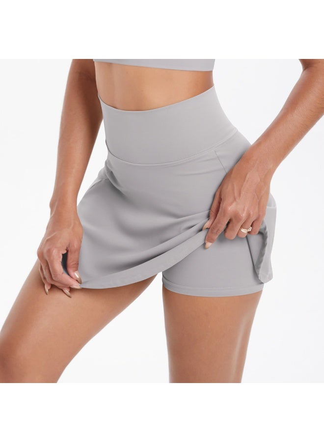 Badminton Tennis Skirt Quick Dry Elasticity Double Layer Yoga Skirt Tennis for Women Dance Fitness Solid Sports Skirts Casual - Image 2