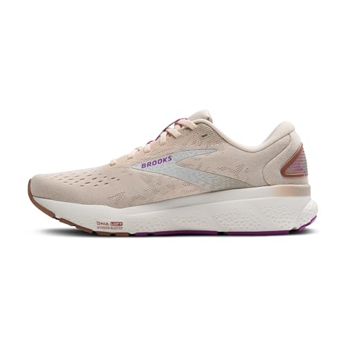 Brooks Women’s Ghost 16 Neutral Running Shoe - Almond Peach/Coconut/Purple - 9.5 Medium - Image 5